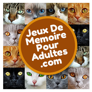 Jeu de mémoire gratuit pour les adultes et les seniors niveau facile: Chats