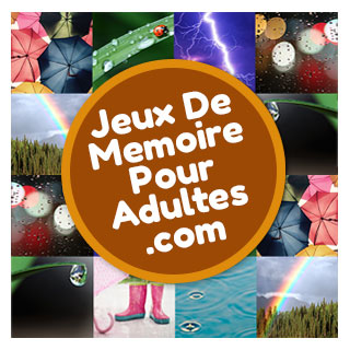 Jeu de mémoire en ligne pour les seniors, personnes âgées et les adultes avec des images de pluie