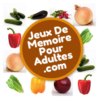 Jeu de société de mémoire en ligne pour seniors et adultes avec 20 cartes: Légumes