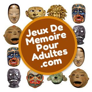 Jeux de mémoire gratuit pour les adultes et les personnes âgées niveau moyen avec 20 cartes pour jouer: Les masques