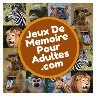 Jeux de mémoire en ligne pour adultes, pour les seniors et pour personnes âgées avec 20 cartes: Animaux sauvages