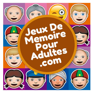 Jeu de société de mémoire en ligne pour les seniors, personnes âgées et les adultes avec images de Émoticônes