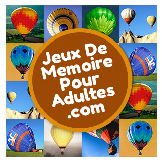 Jeu de société de mémoire gratuit pour seniors et adultes niveau difficile pour jouer: Montgolfières