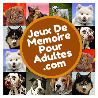 Jeu de société de mémoire gratuit pour seniors et adultes niveau difficile pour jouer: Les chiens