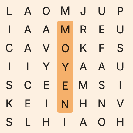 Mots mêlés niveau moyen